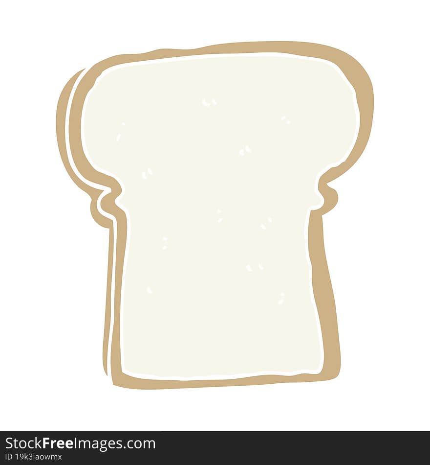 flat color style cartoon slice of bread