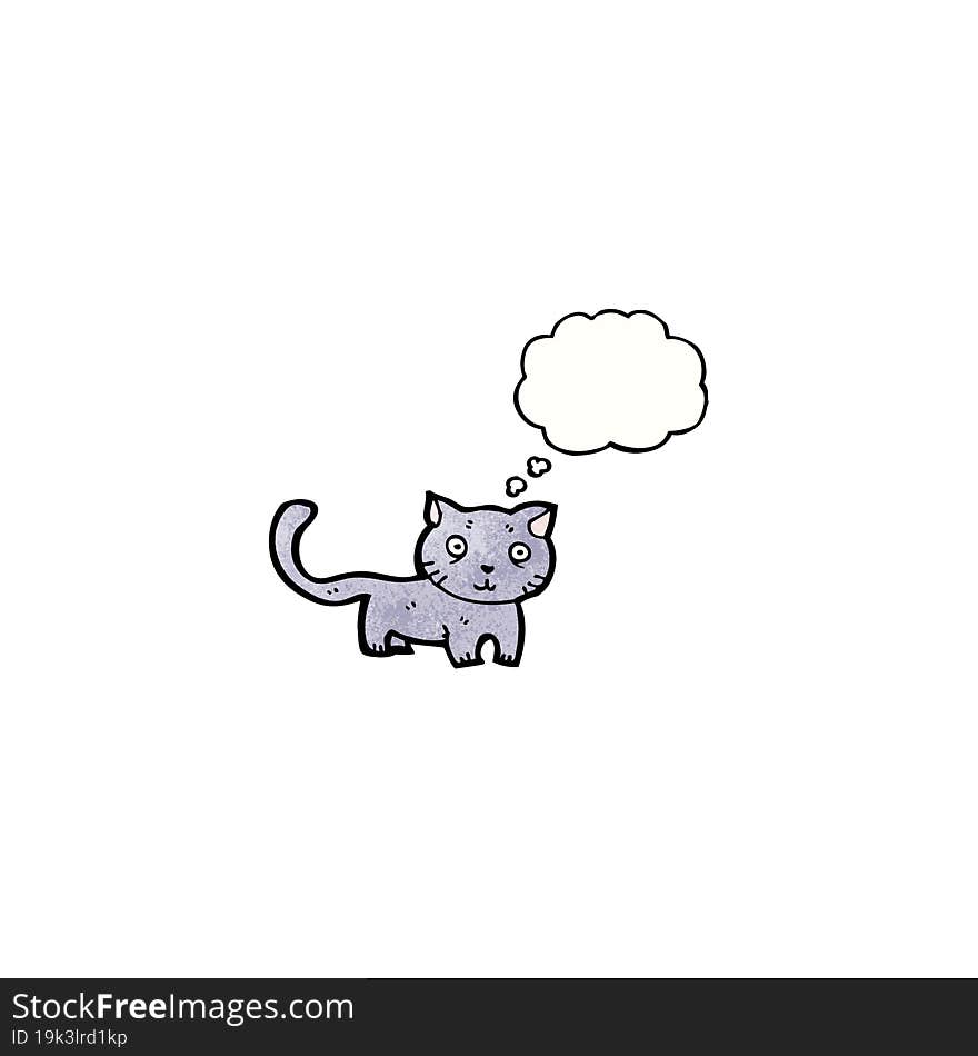 cartoon cat with thought bubble