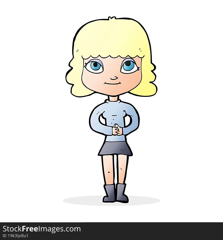 Cartoon Happy Woman