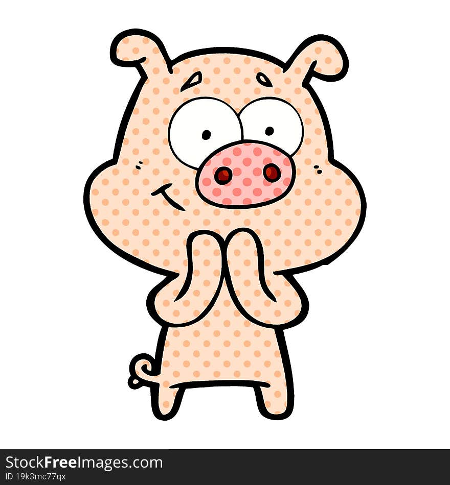 happy cartoon pig. happy cartoon pig