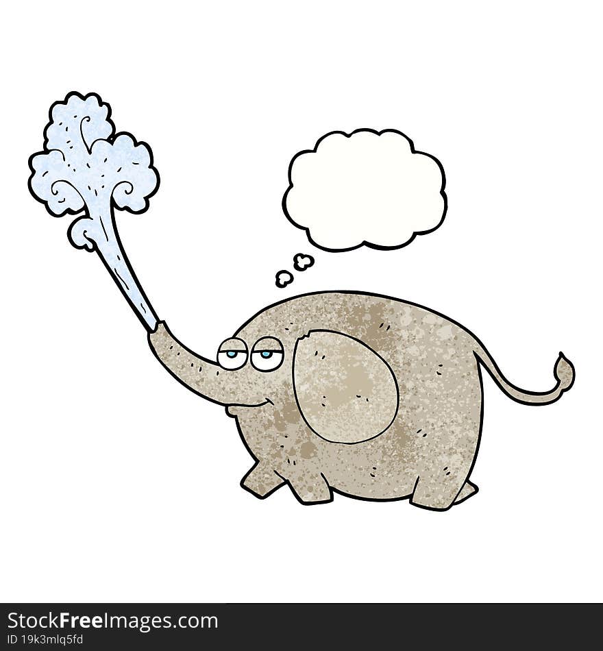 thought bubble textured cartoon elephant squirting water