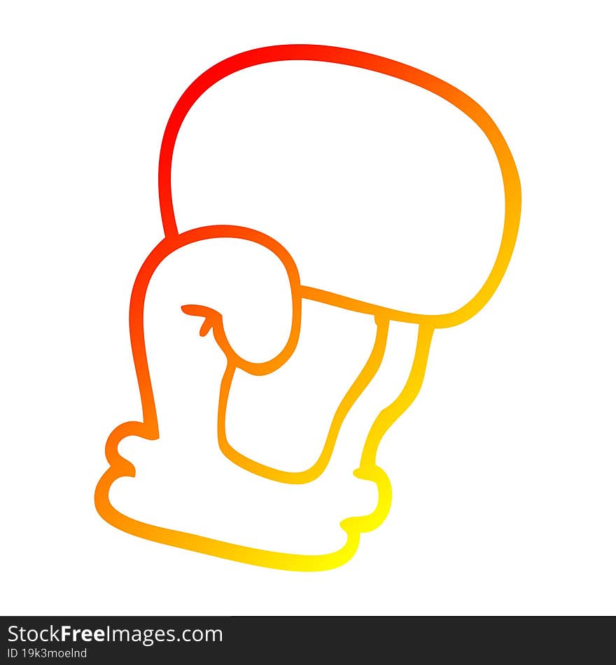 warm gradient line drawing cartoon boxing glove