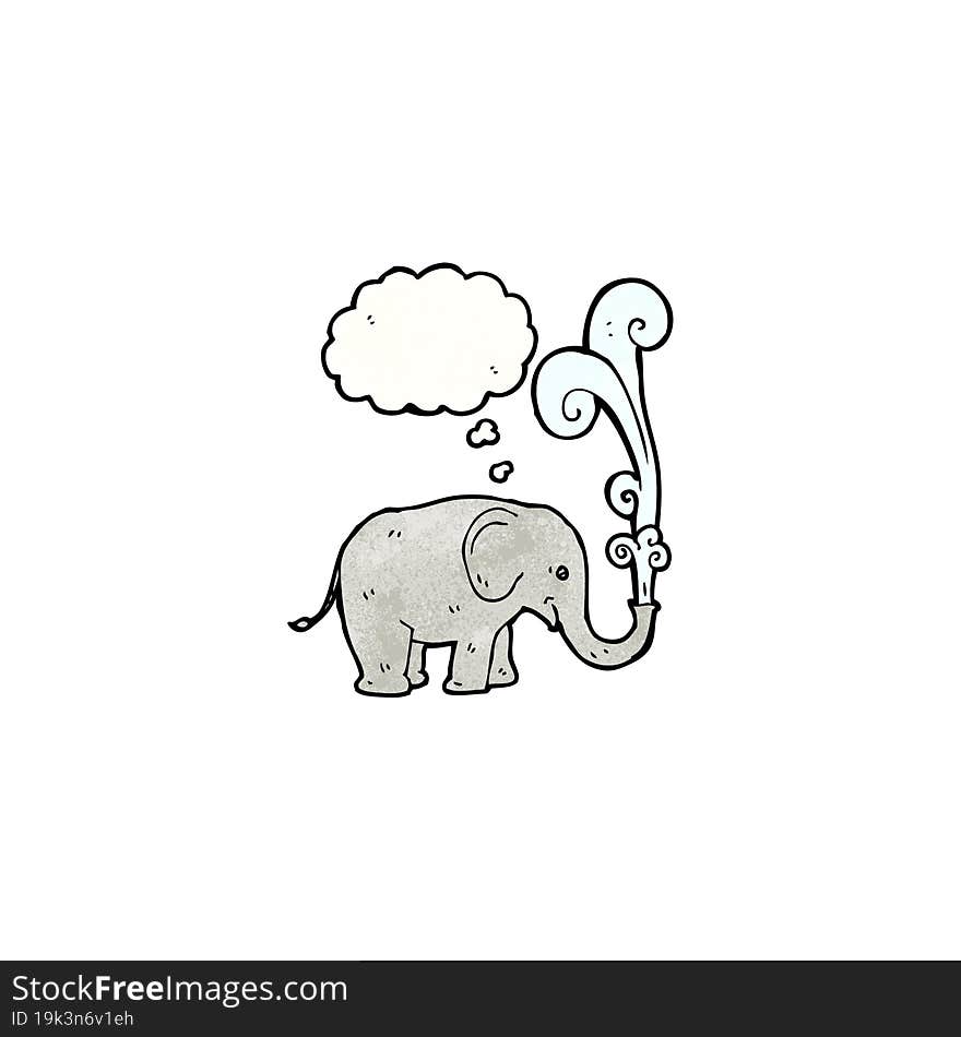 cartoon elephant squirting water