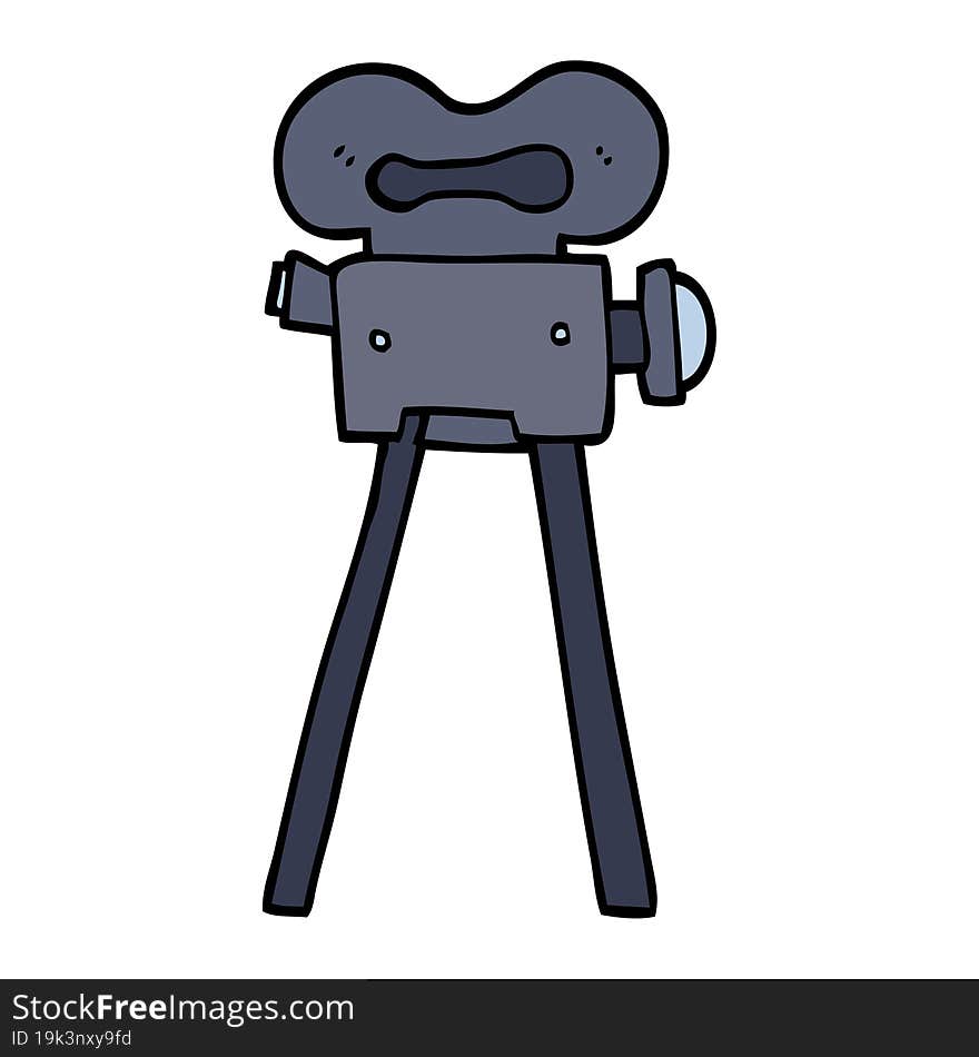 hand drawn doodle style cartoon film camera