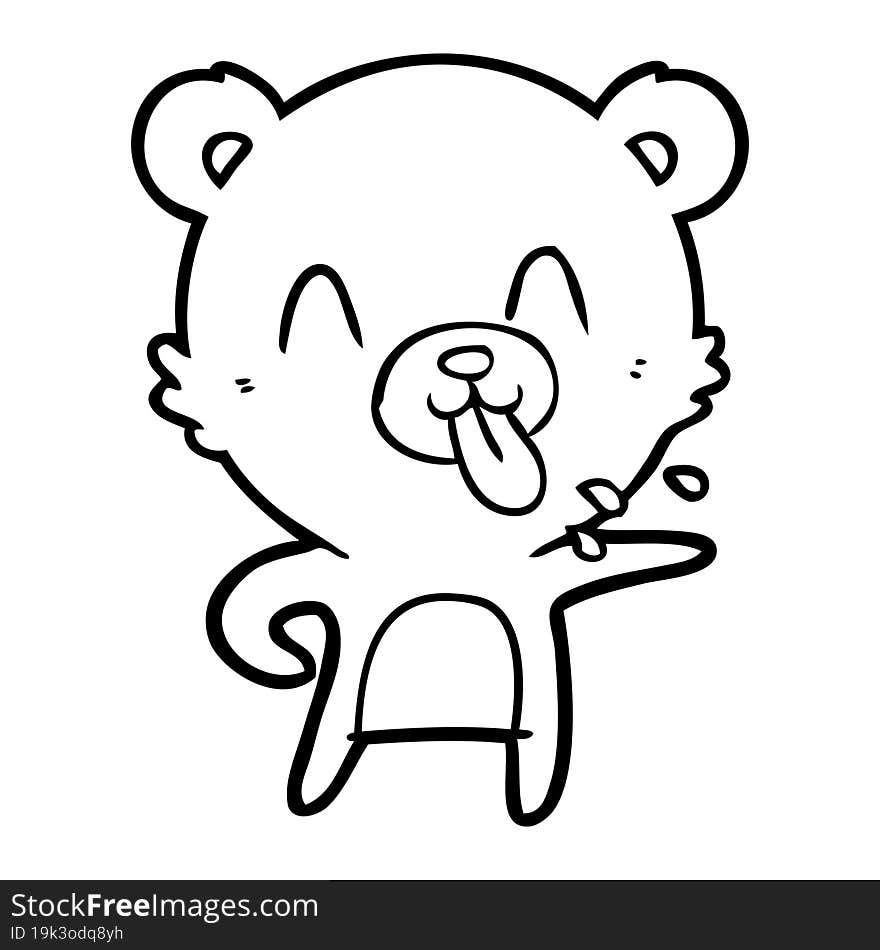 rude cartoon polar bear sticking out tongue. rude cartoon polar bear sticking out tongue