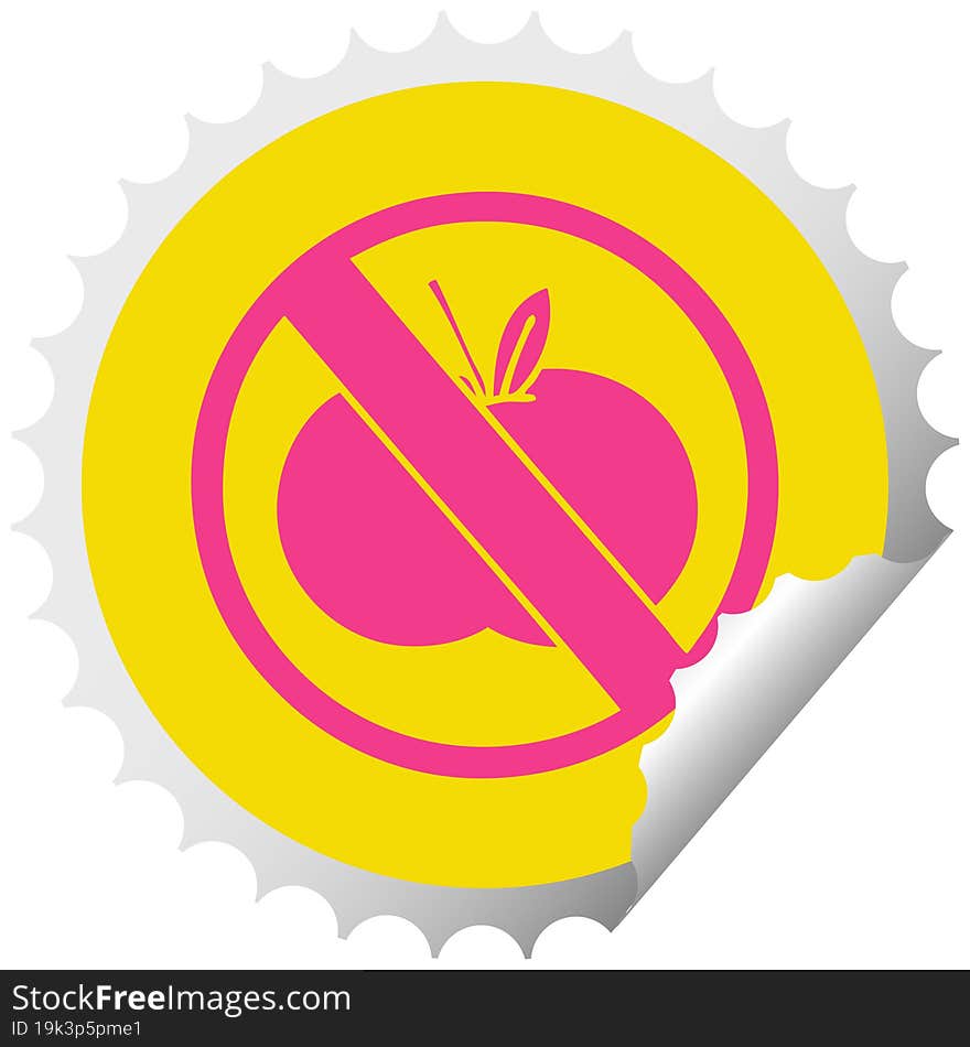 circular peeling sticker cartoon no fruit allowed sign