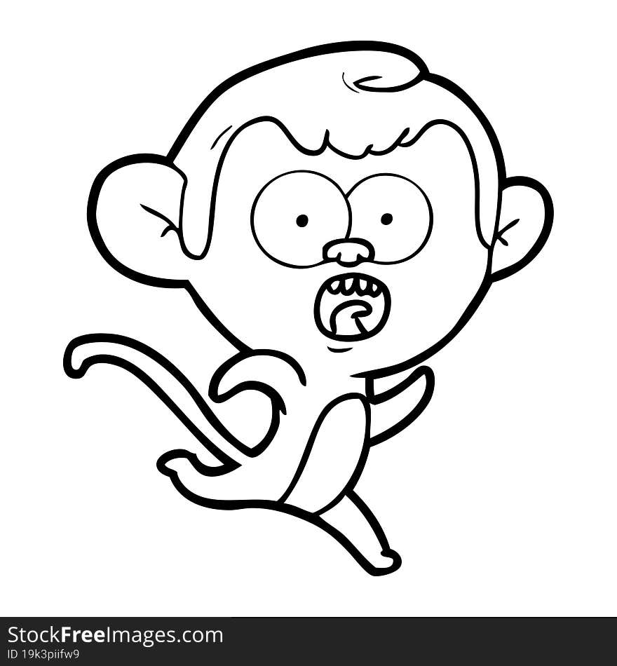 cartoon shocked monkey. cartoon shocked monkey