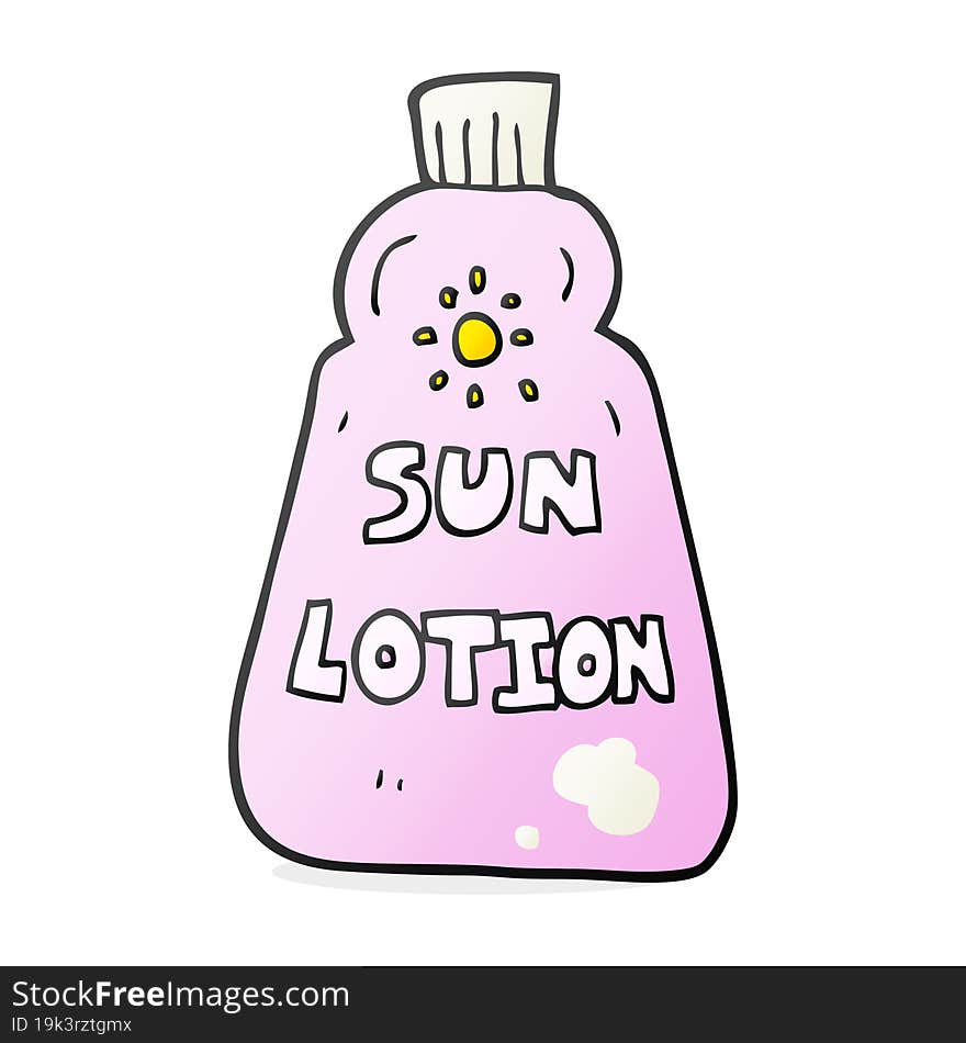 cartoon sun lotion