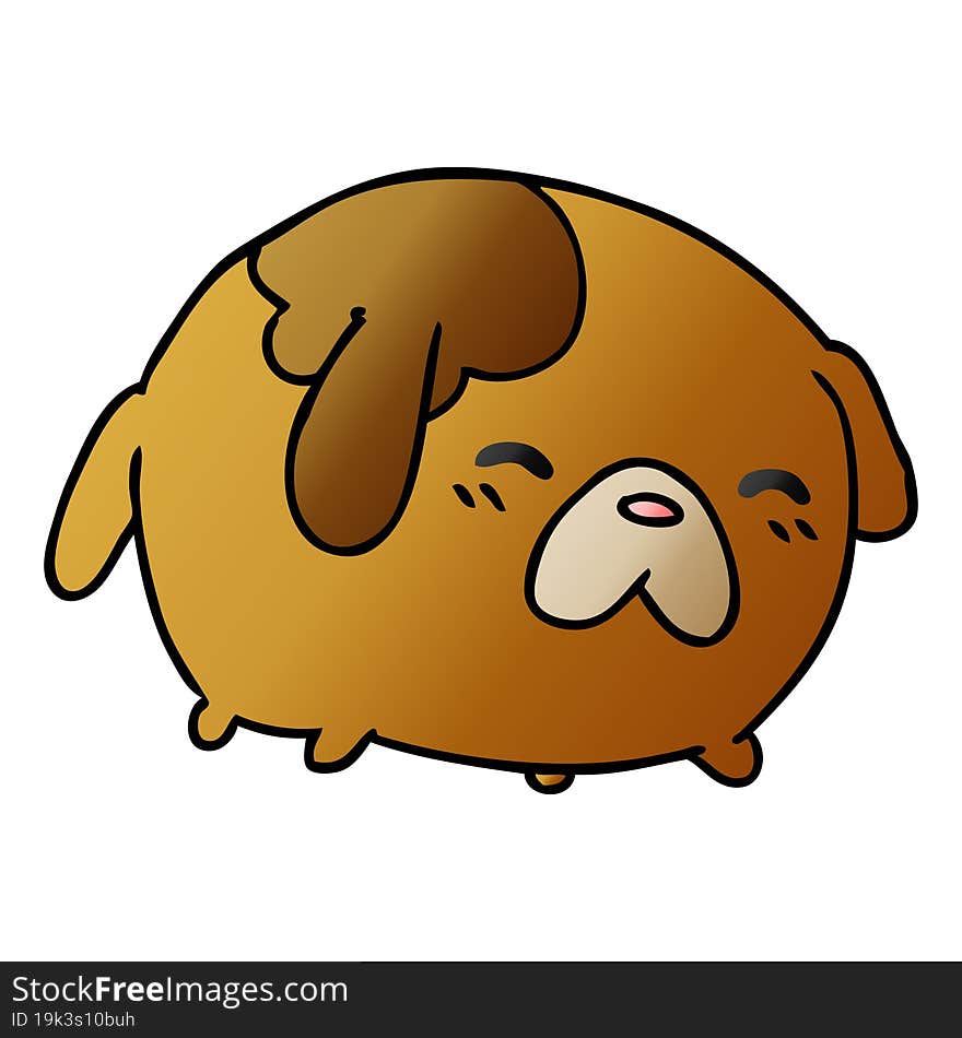 Gradient Cartoon Of Cute Kawaii Dog