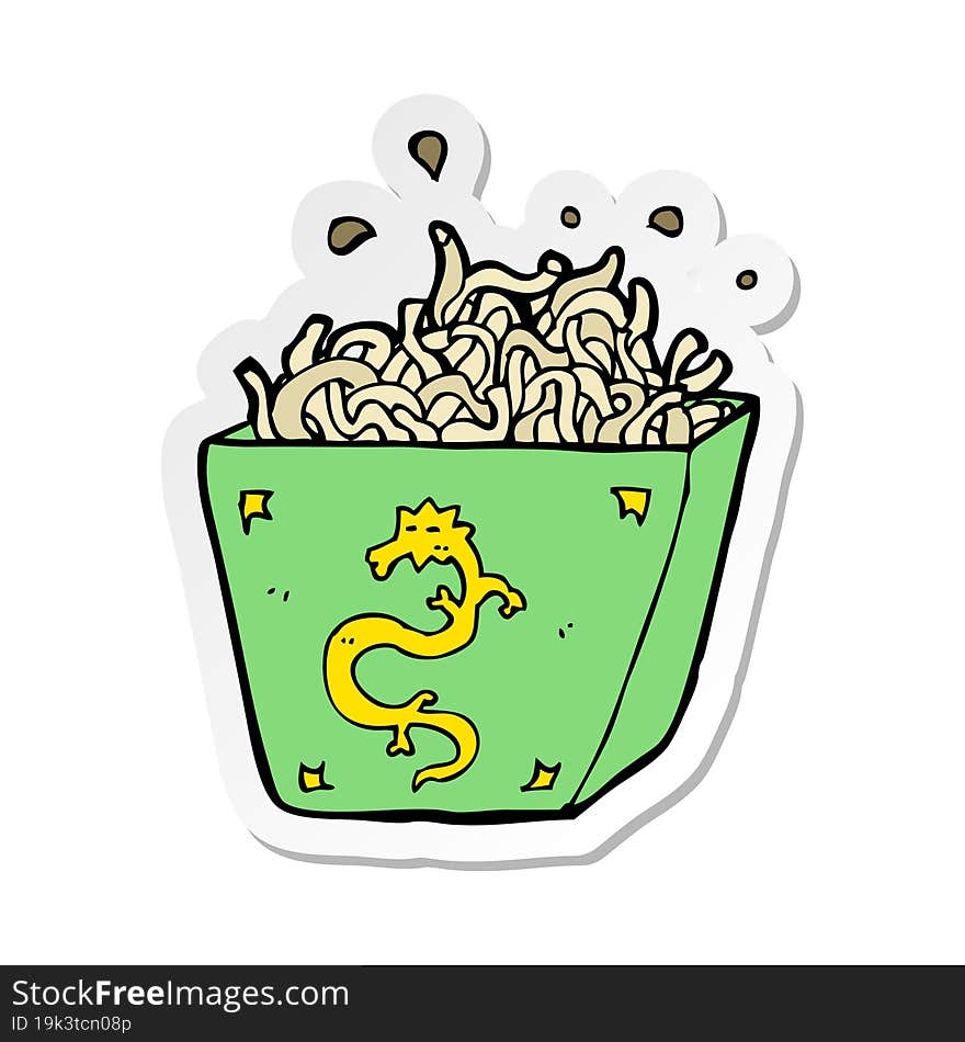 sticker of a cartoon noodle box