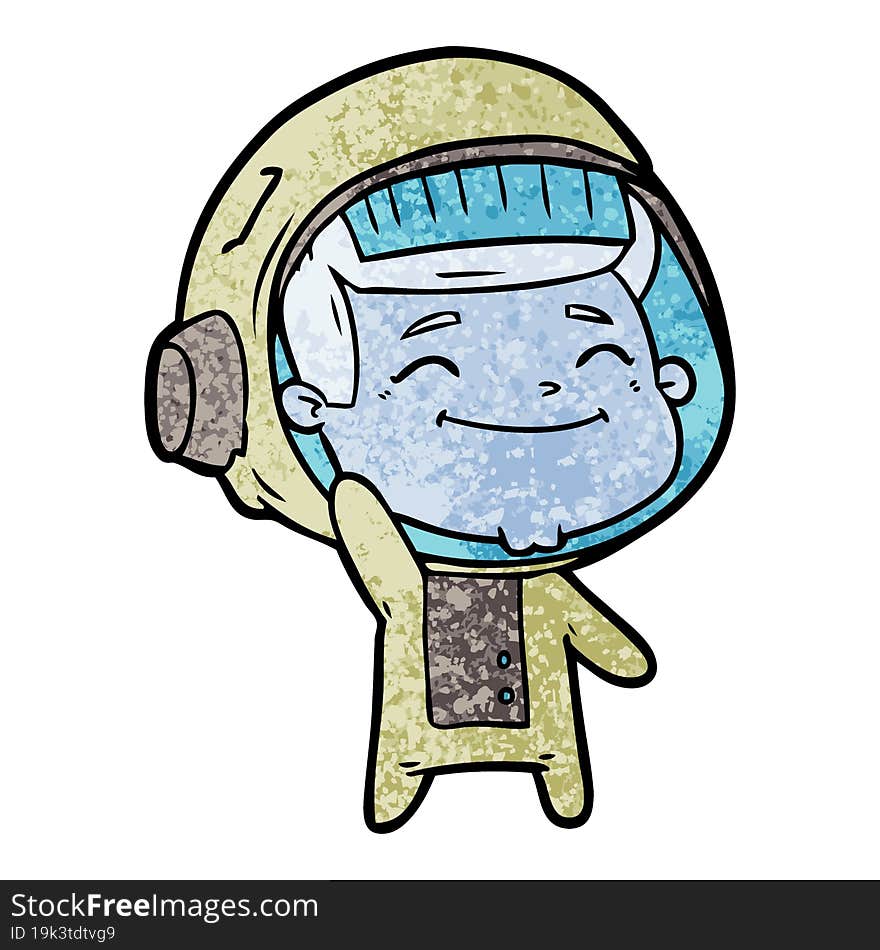 happy cartoon astronaut. happy cartoon astronaut