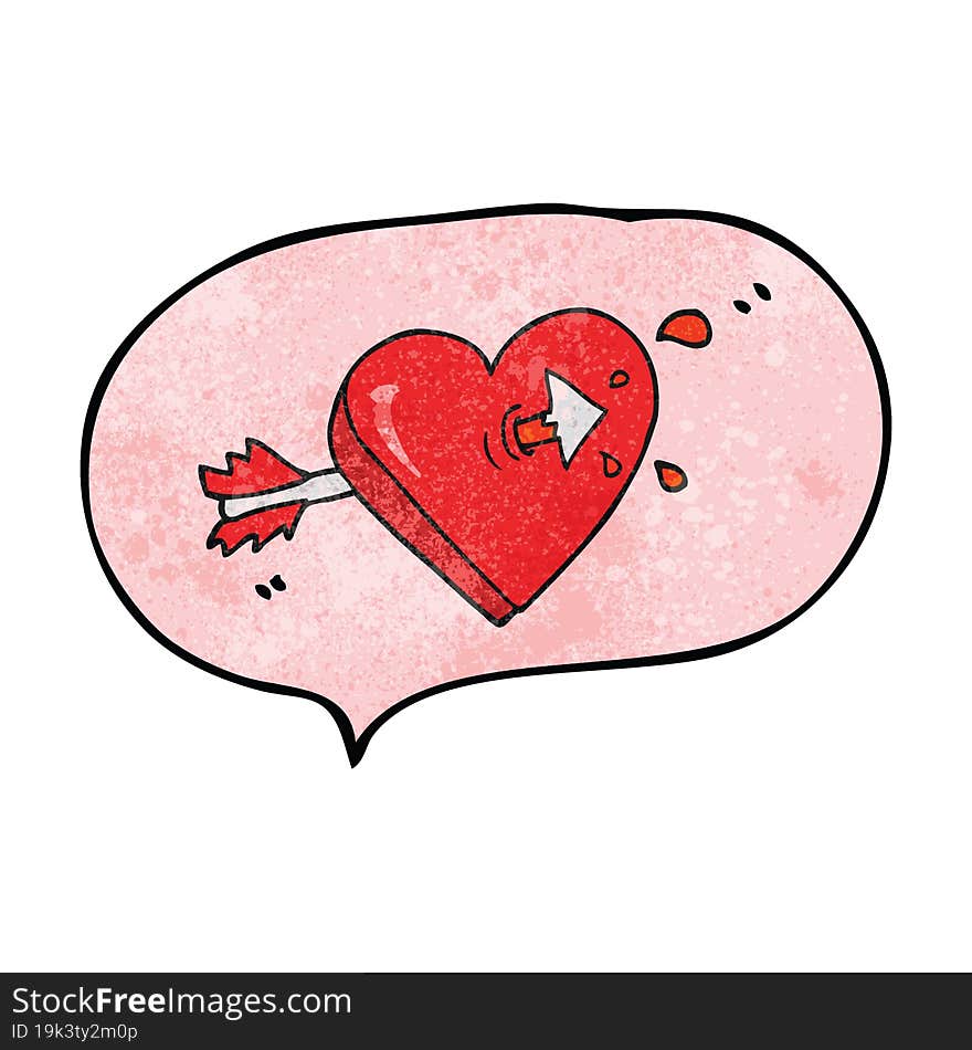 speech bubble textured cartoon arrow through heart speech bubble textured cartoon