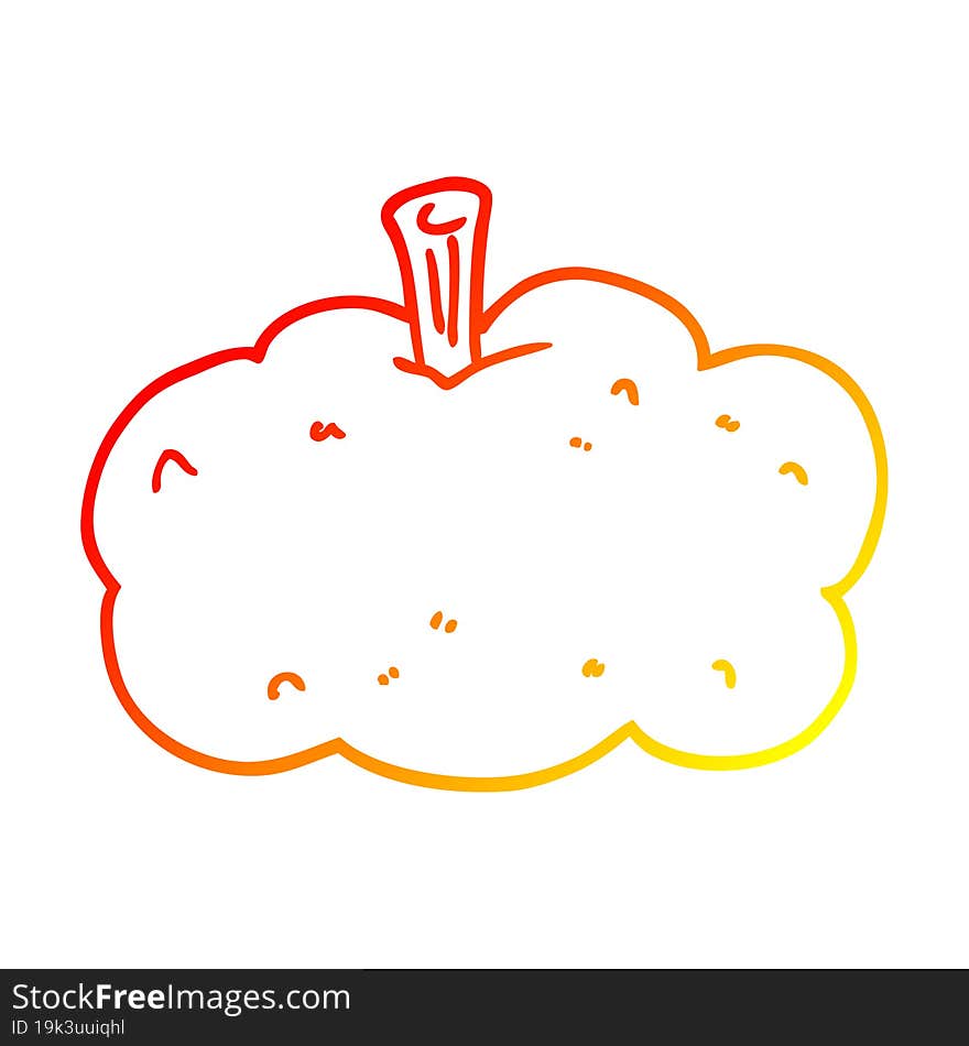 warm gradient line drawing cartoon pumpkin