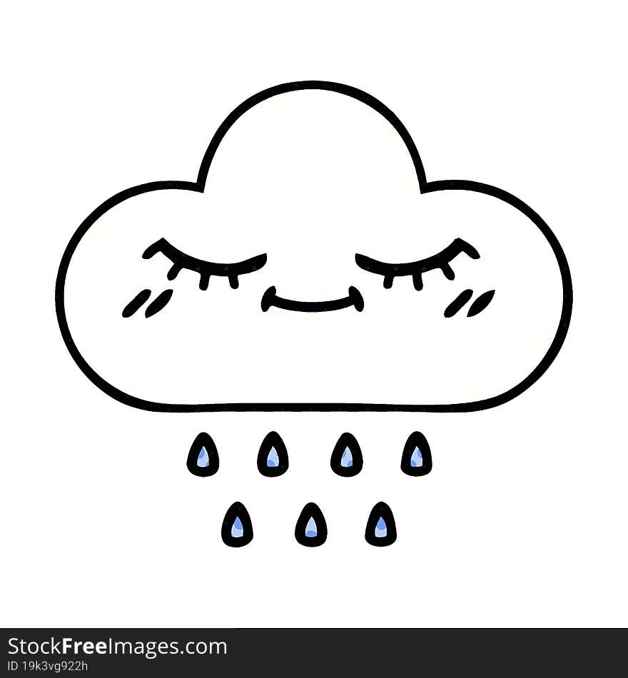 comic book style cartoon rain cloud