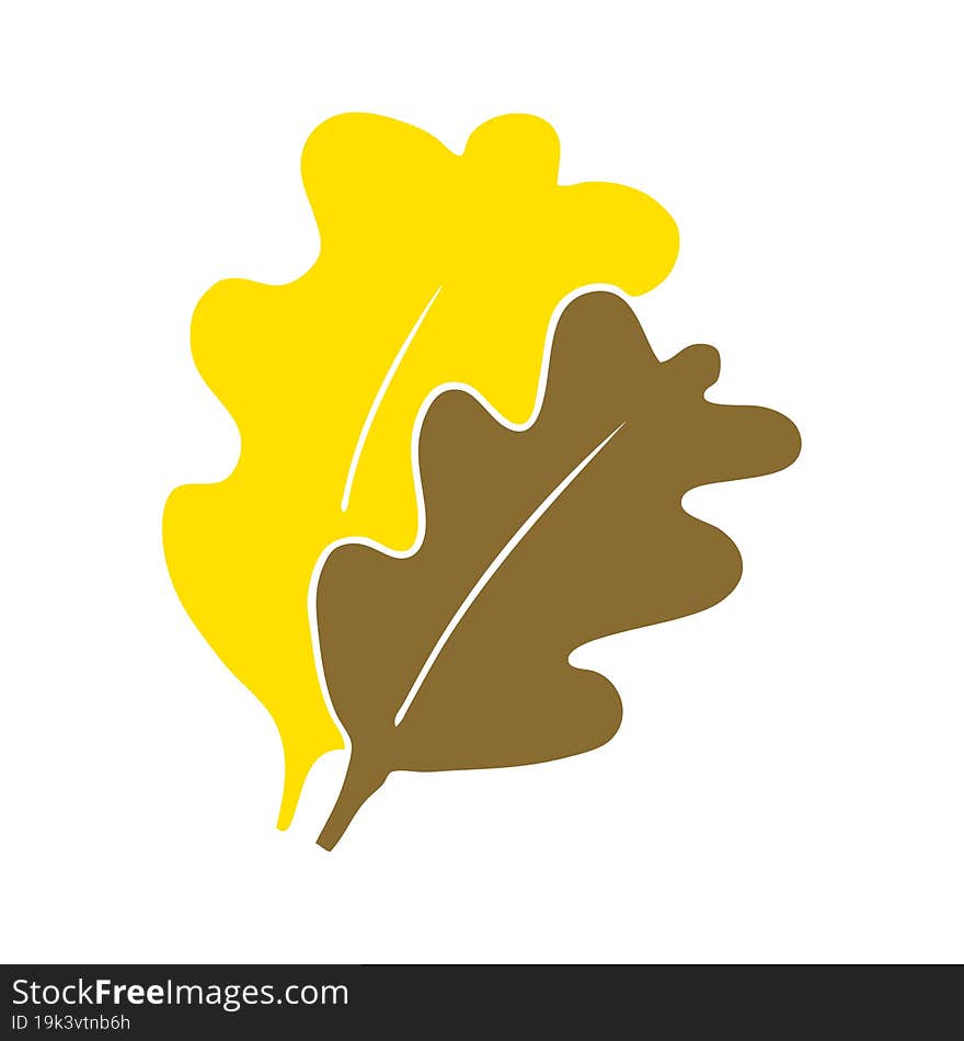 fall leaves flat color style cartoon