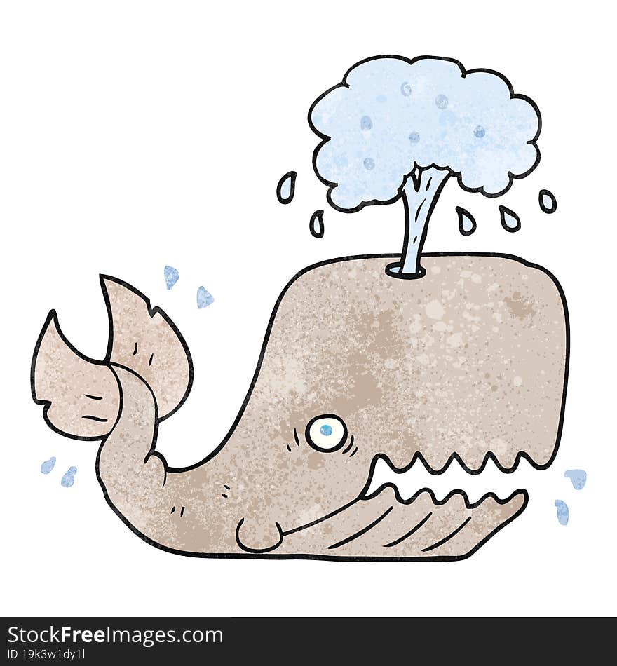 textured cartoon whale spouting water