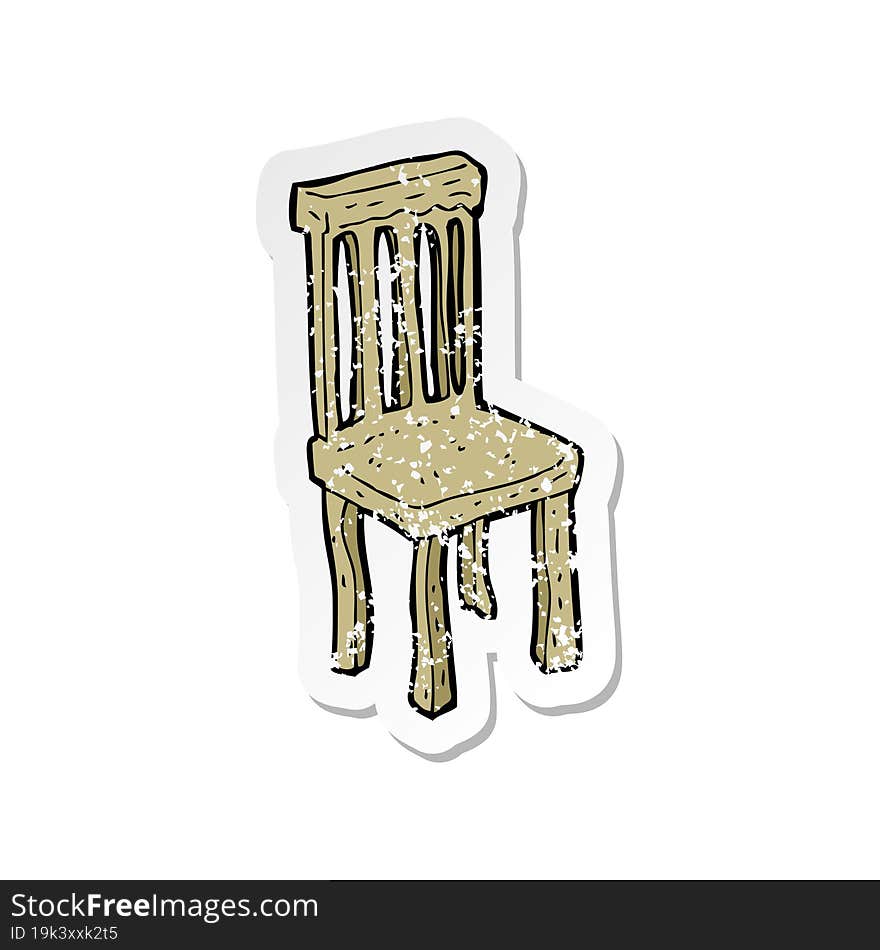 retro distressed sticker of a cartoon old wooden chair