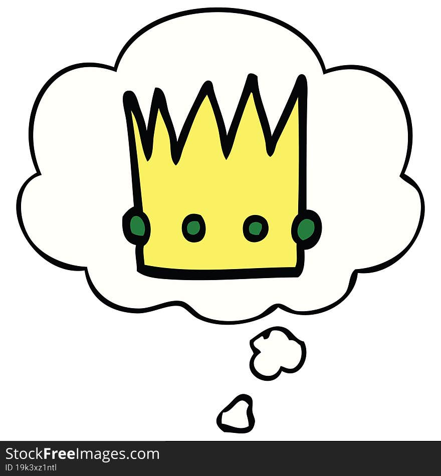 cartoon crown and thought bubble