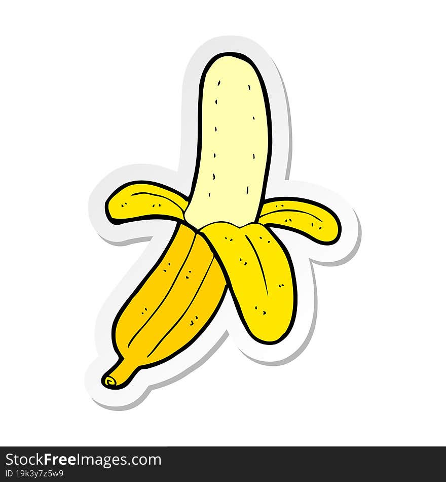 sticker of a cartoon banana