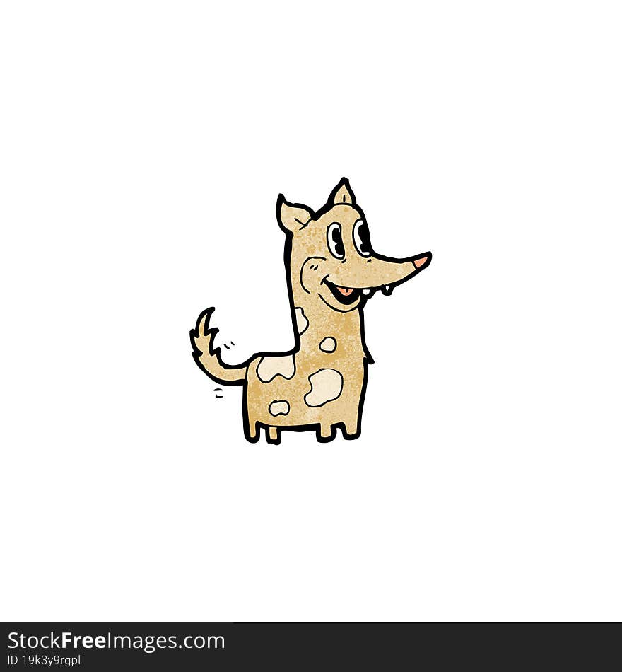 happy retro cartoon dog wagging tail