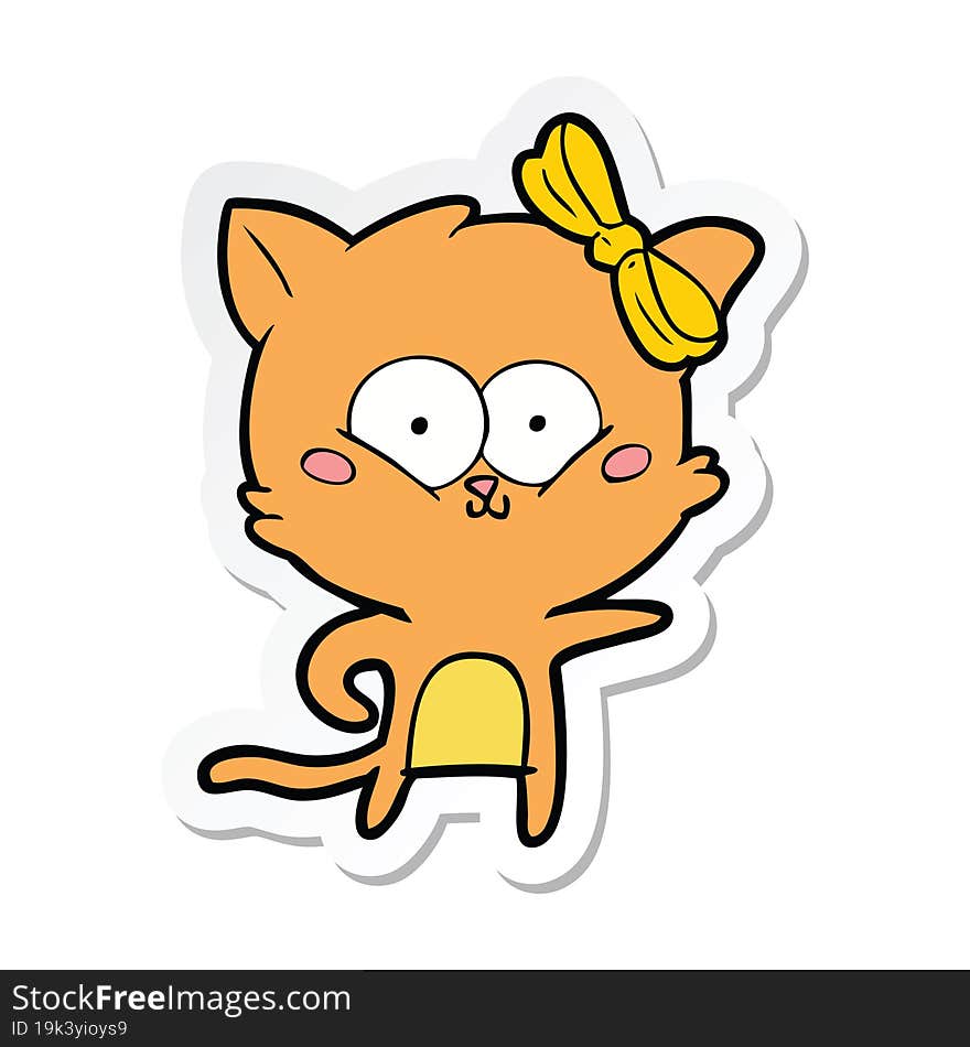 Sticker Of A Cartoon Cat