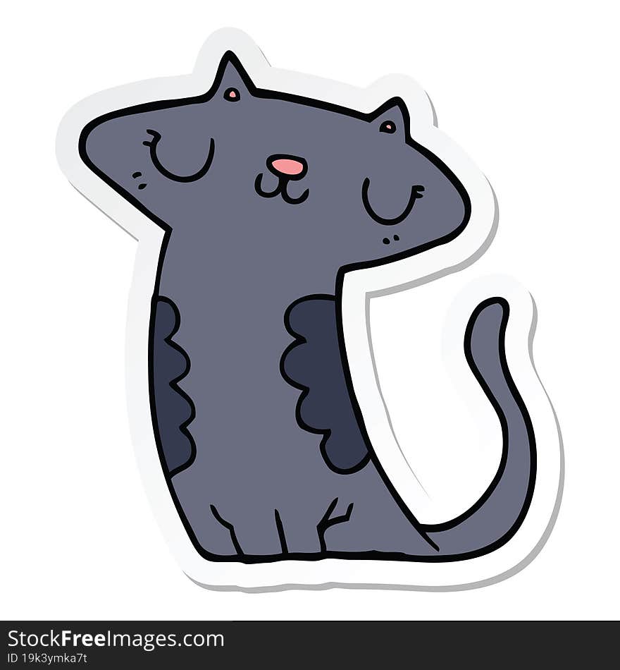 Sticker Of A Cartoon Cat