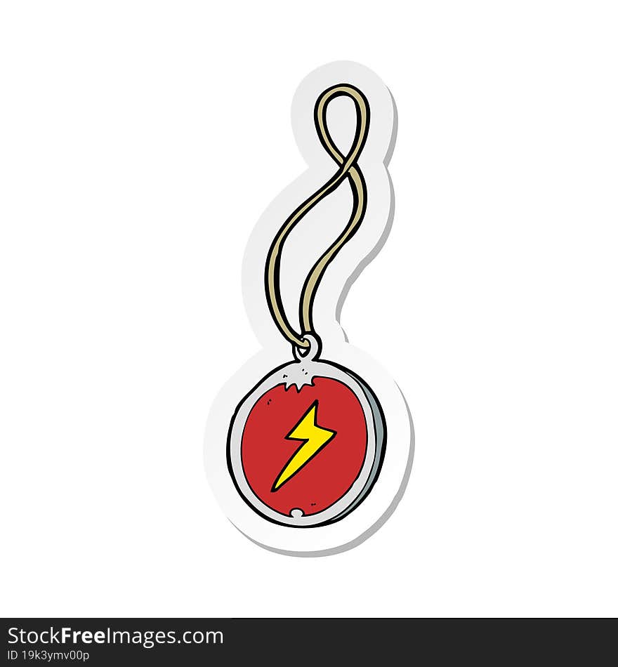 Sticker Of A Cartoon Magic Pendant Necklace