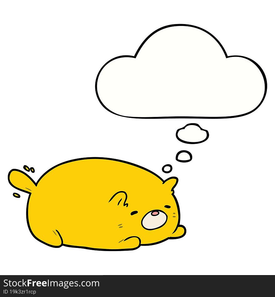 cartoon cat and thought bubble