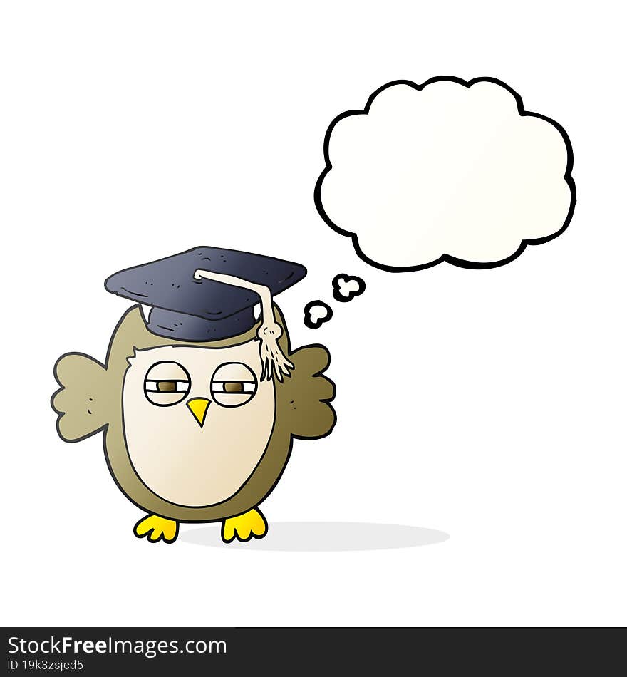 thought bubble cartoon clever owl