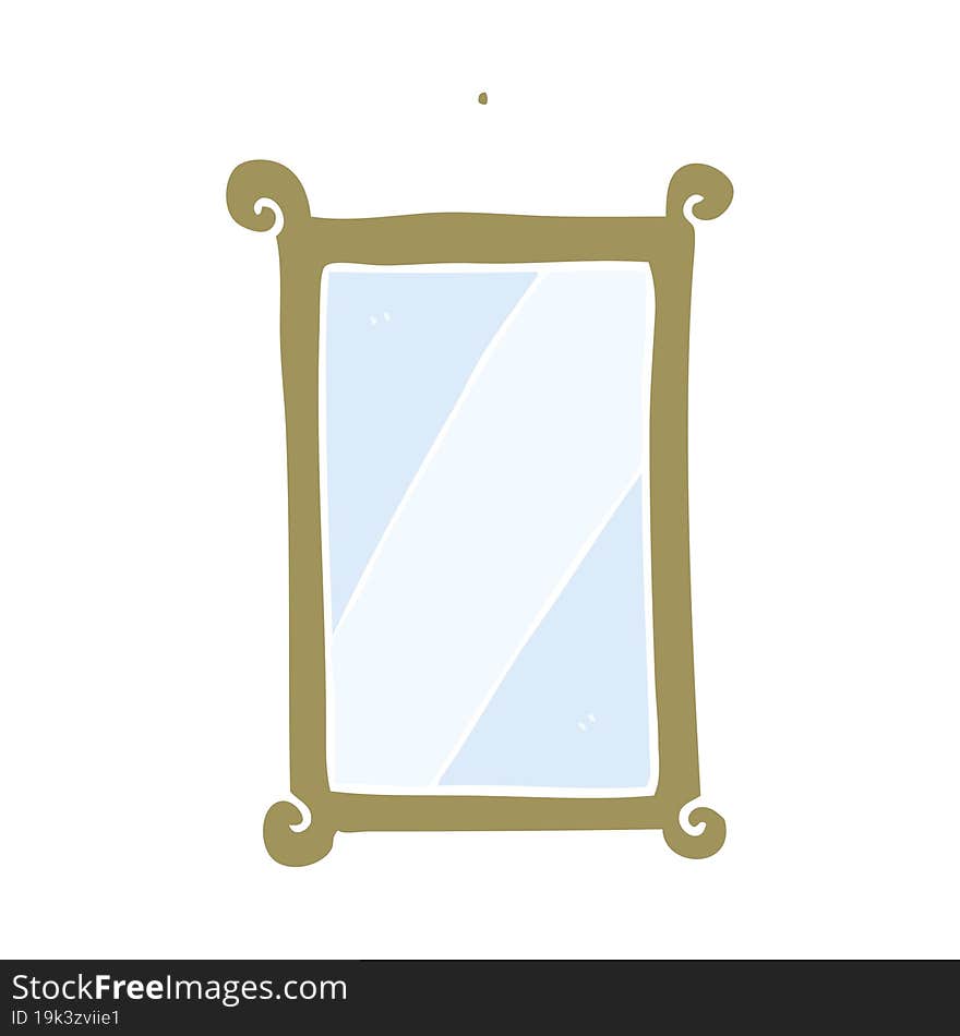 flat color style cartoon mirror. flat color style cartoon mirror