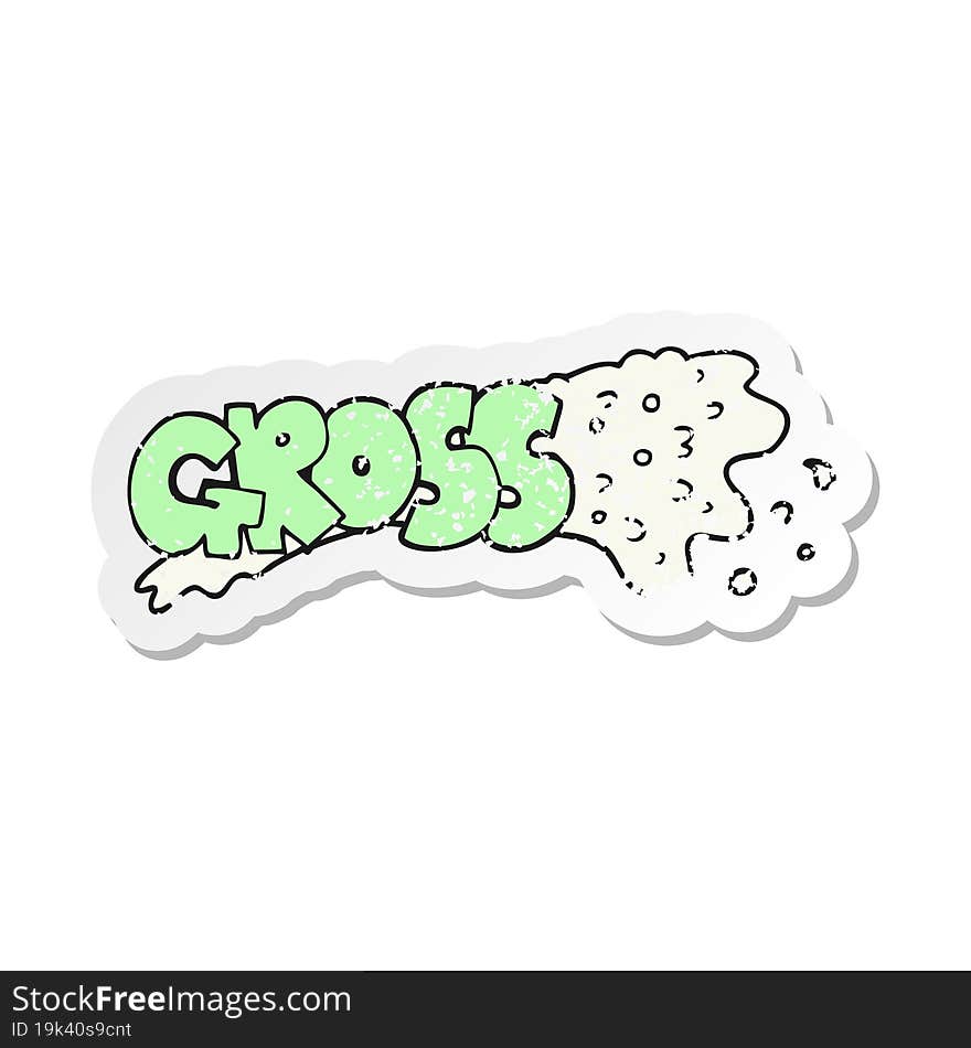 retro distressed sticker of a gross cartoon