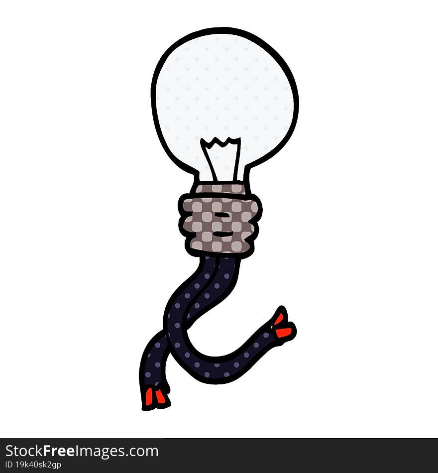 cartoon doodle electric light bulb