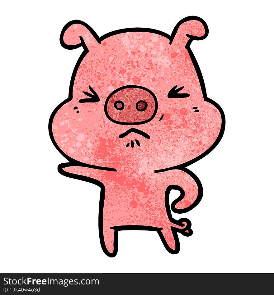 cartoon angry pig. cartoon angry pig