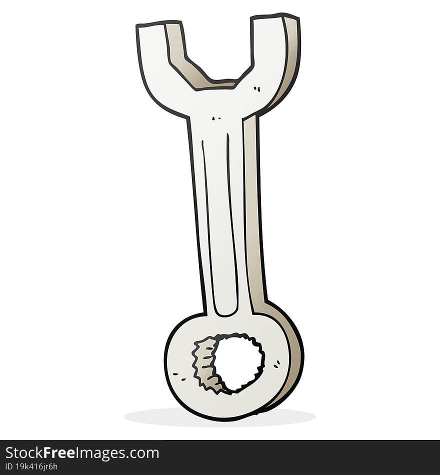 freehand drawn cartoon spanner