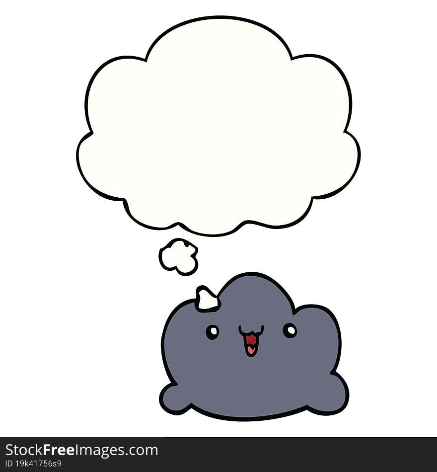 Cartoon Cloud And Thought Bubble