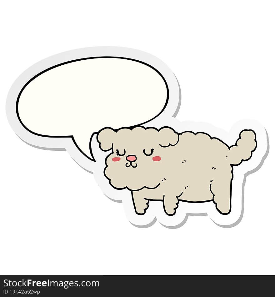 Cartoon Dog And Speech Bubble Sticker