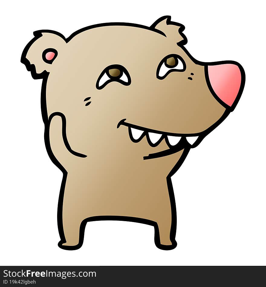 cartoon bear showing teeth. cartoon bear showing teeth