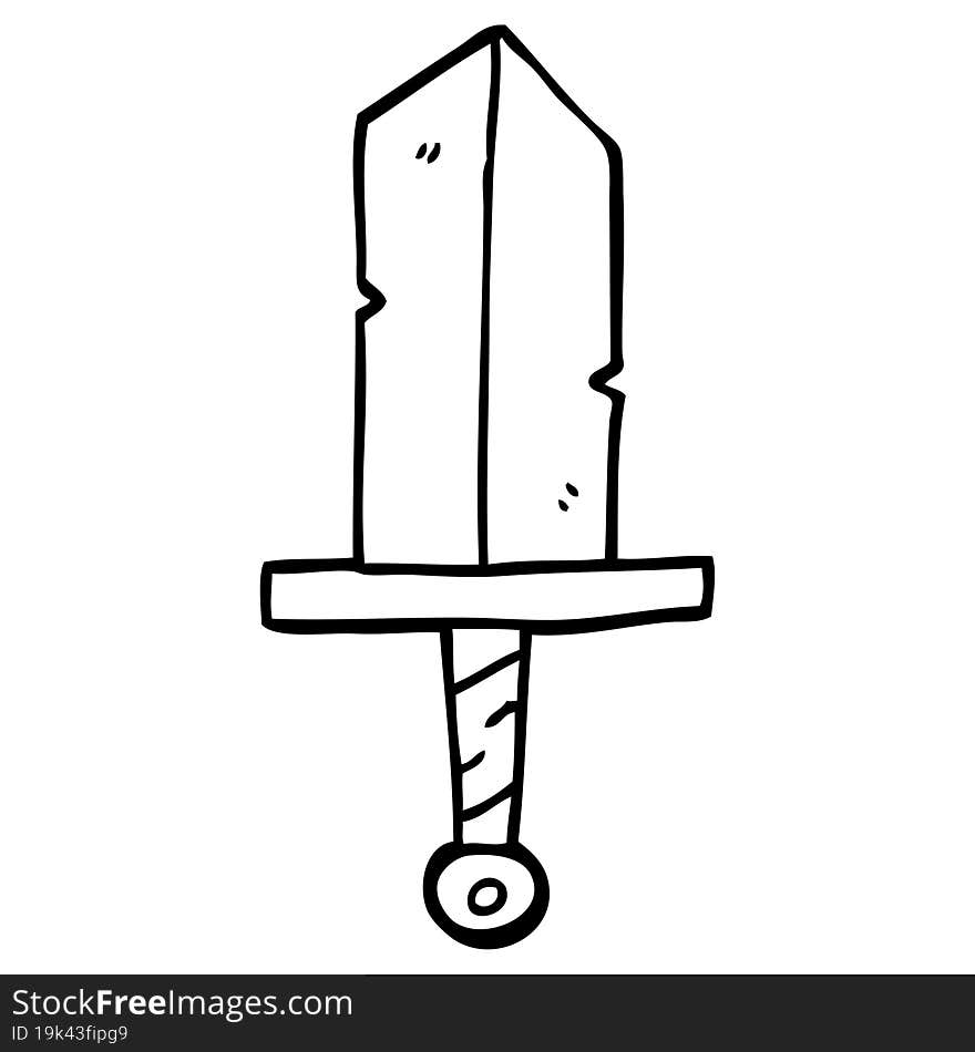 line drawing cartoon golden dagger