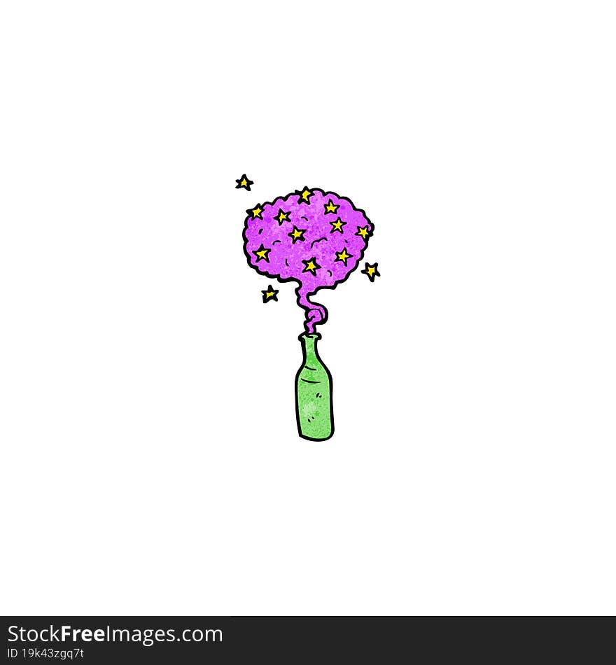 cartoon open potion bottle