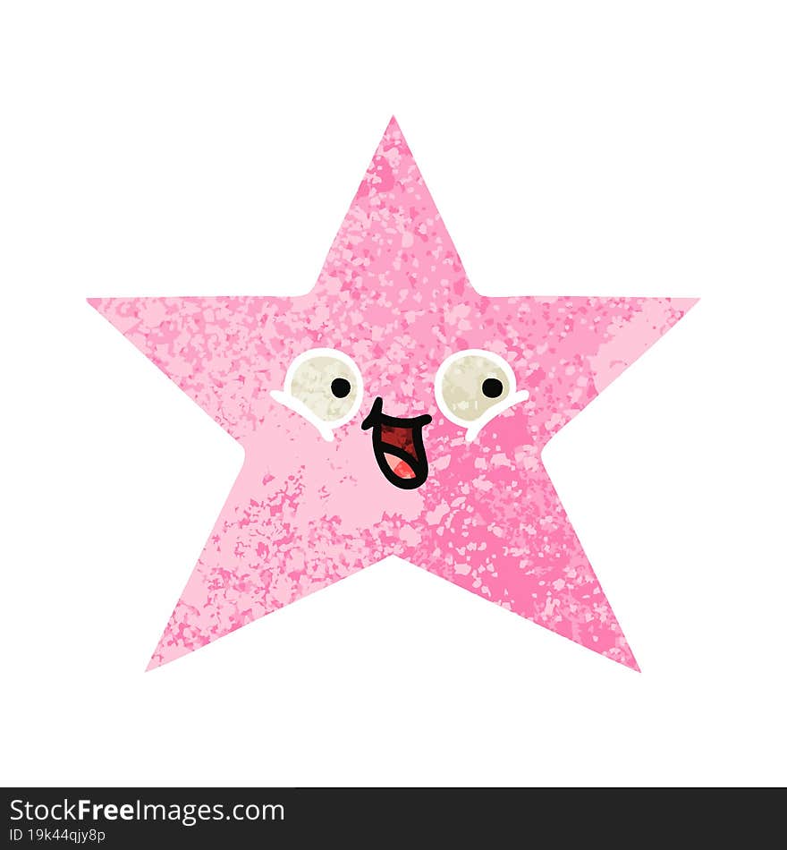 retro illustration style cartoon of a star fish