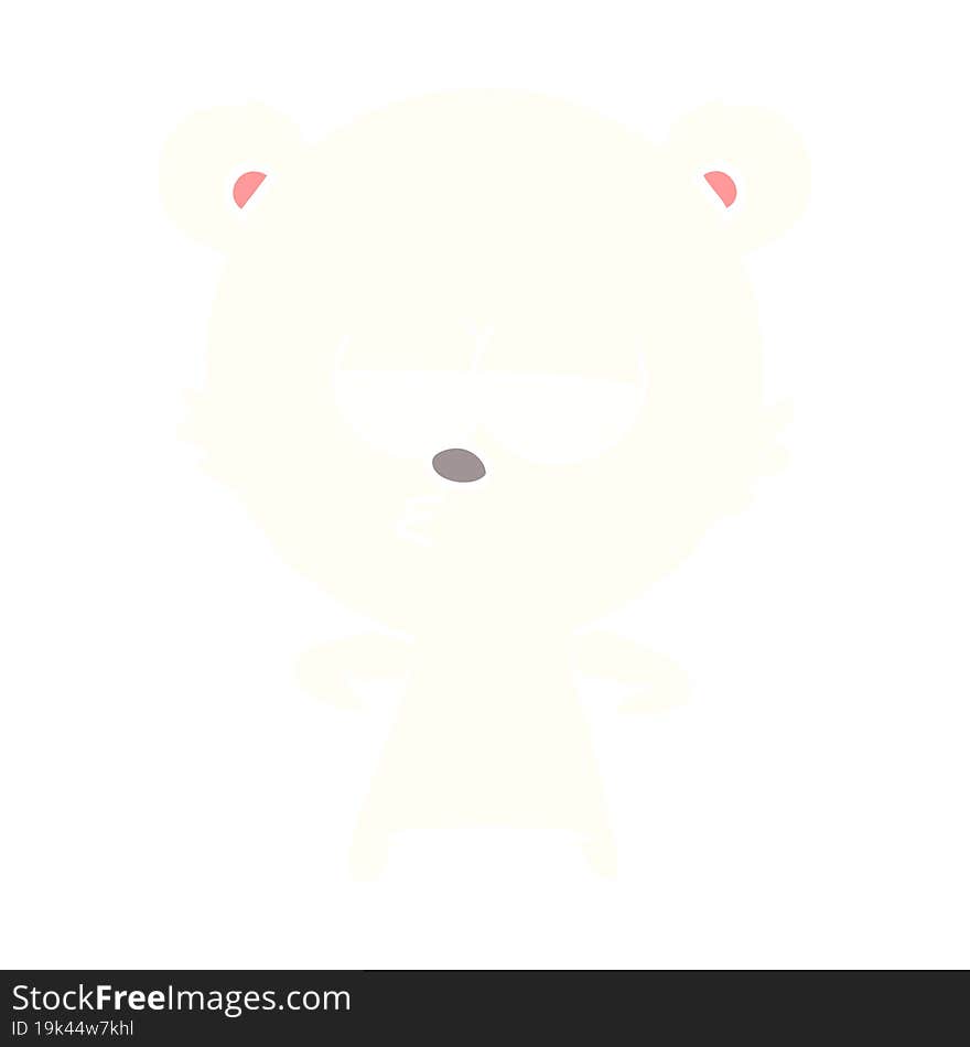 bored polar bear flat color style cartoon