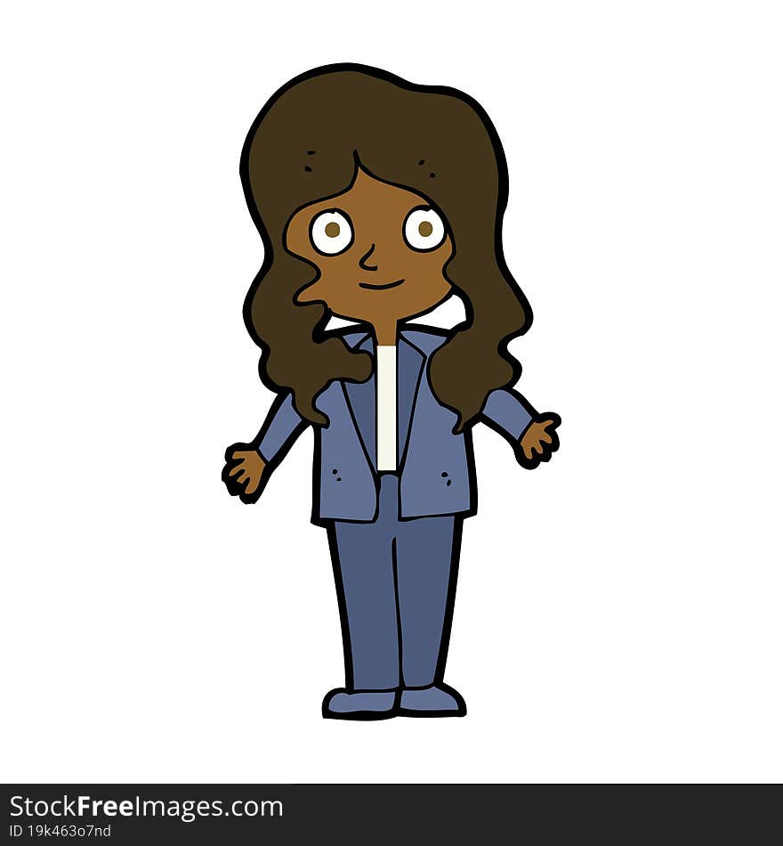 cartoon friendly business woman