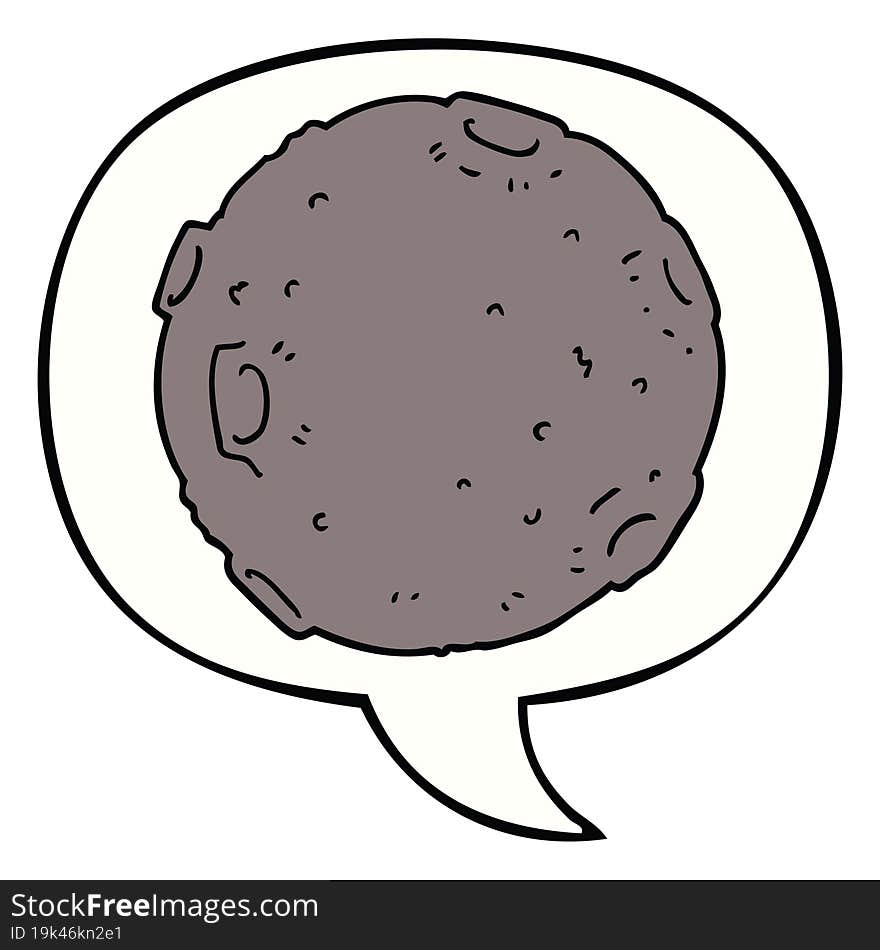 cartoon moon and speech bubble