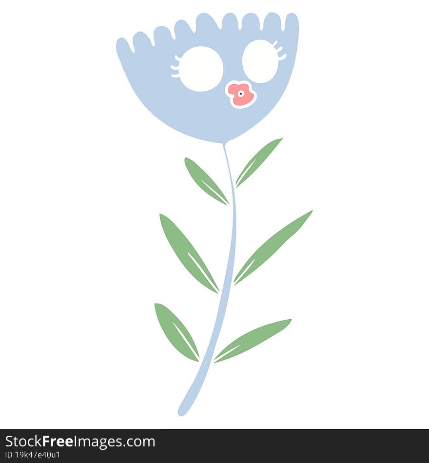 flat color style cartoon flower dancing