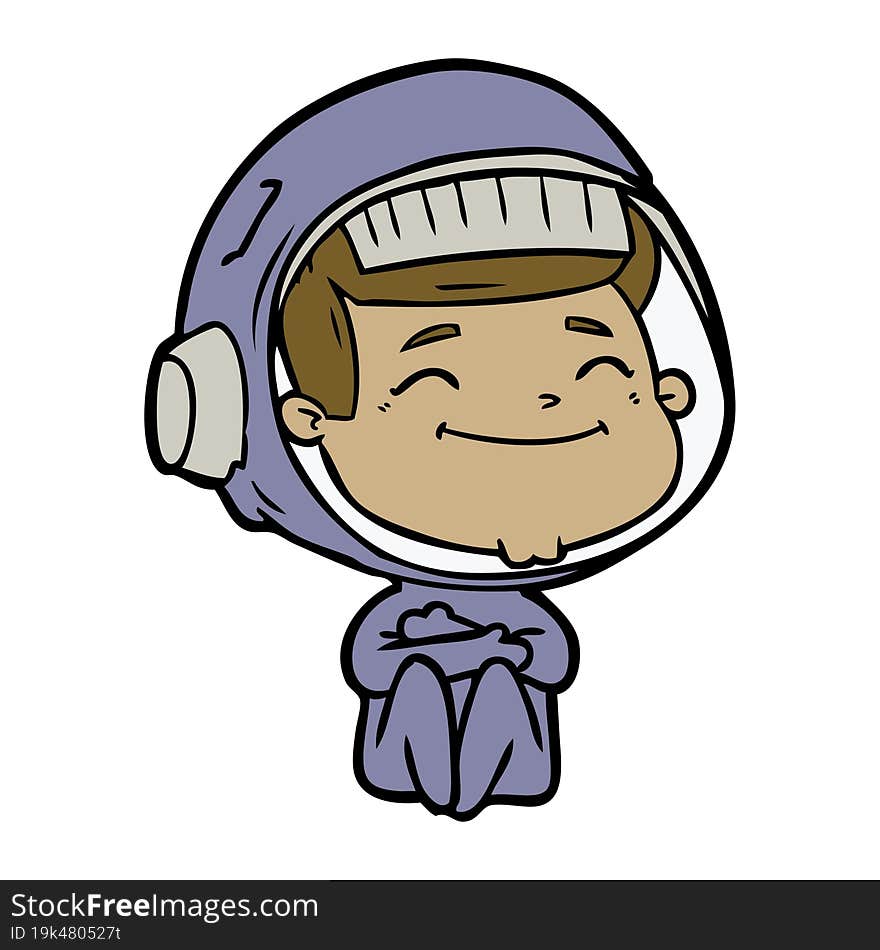 happy cartoon astronaut. happy cartoon astronaut