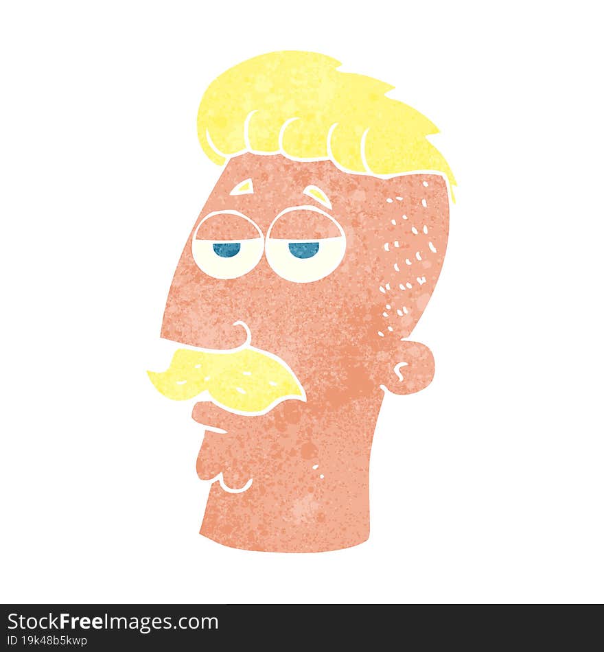 retro cartoon man with hipster hair cut