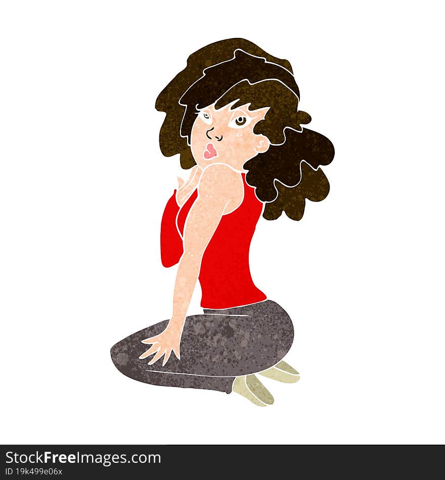 cartoon woman posing