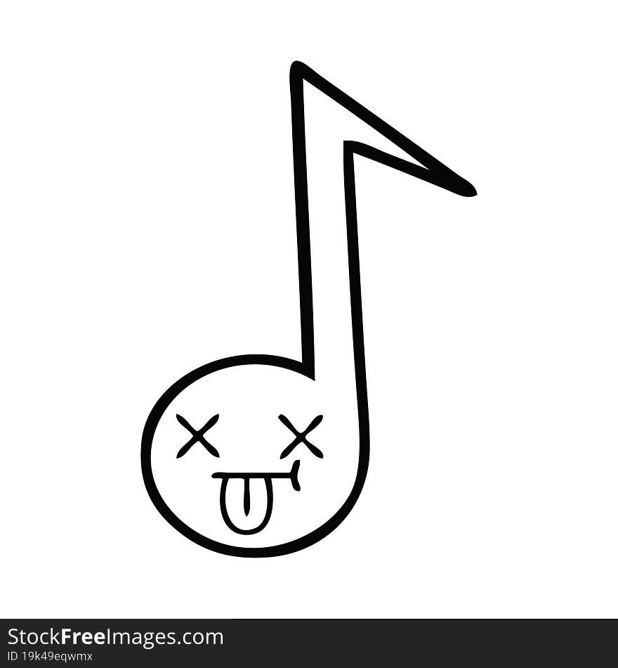 line drawing cartoon musical note