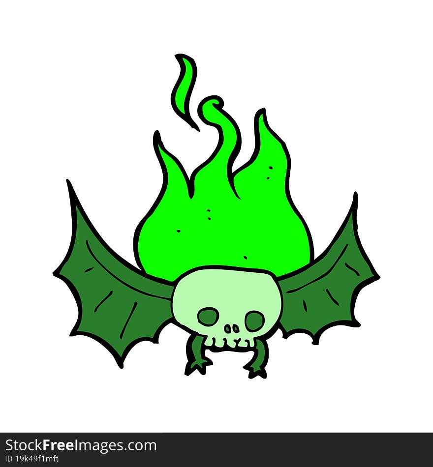 cartoon spooky skull bat