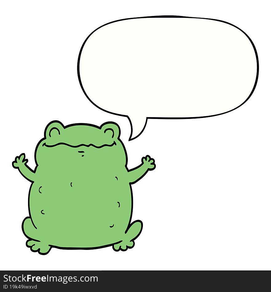 cartoon toad and speech bubble